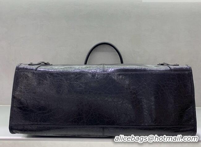 Buy Fashionable Balenciaga Maxi Large Le City Tote Bag in Arena Lambskin 08439 Black 2026