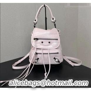Top Grade Balenciaga Mini Le City Backpack in Arena lambskin 90821 Pink 2026