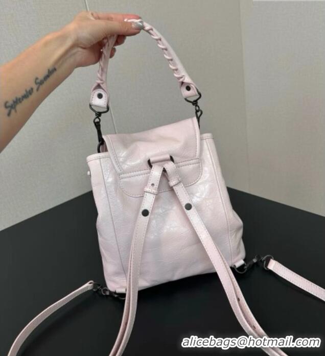 Top Grade Balenciaga Mini Le City Backpack in Arena lambskin 90821 Pink 2026