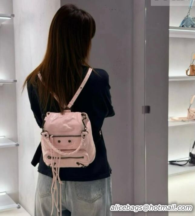 Top Grade Balenciaga Mini Le City Backpack in Arena lambskin 90821 Pink 2026