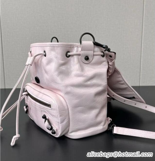 Top Grade Balenciaga Mini Le City Backpack in Arena lambskin 90821 Pink 2026