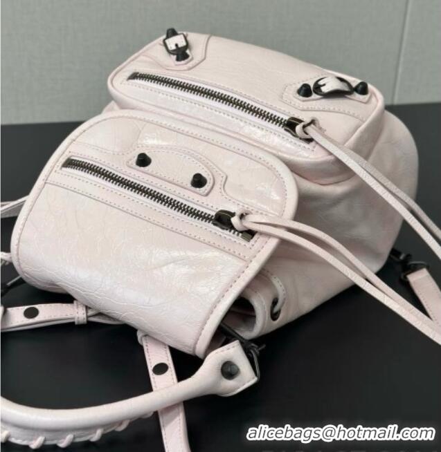 Top Grade Balenciaga Mini Le City Backpack in Arena lambskin 90821 Pink 2026