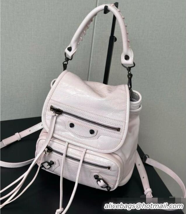 Top Grade Balenciaga Mini Le City Backpack in Arena lambskin 90821 Pink 2026