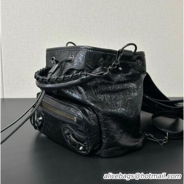 Best Price Balenciaga Mini Le City Backpack in Arena lambskin 90821 Black 2026