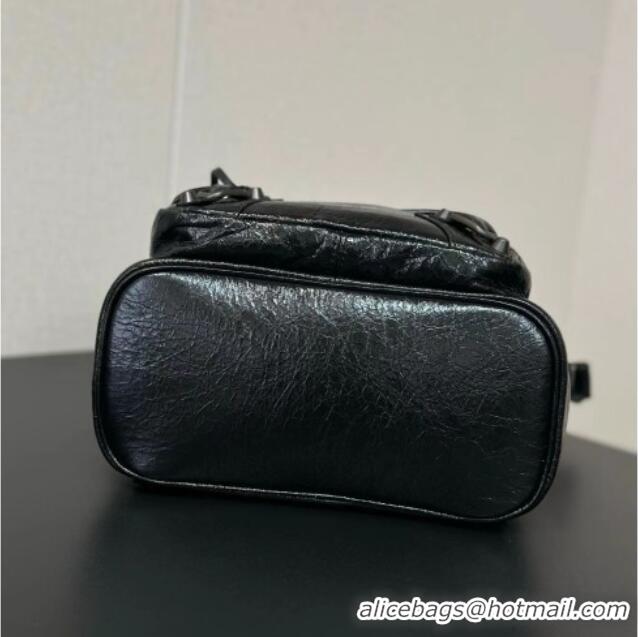 Best Price Balenciaga Mini Le City Backpack in Arena lambskin 90821 Black 2026