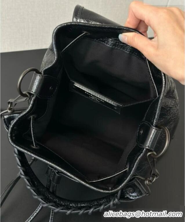 Best Price Balenciaga Mini Le City Backpack in Arena lambskin 90821 Black 2026
