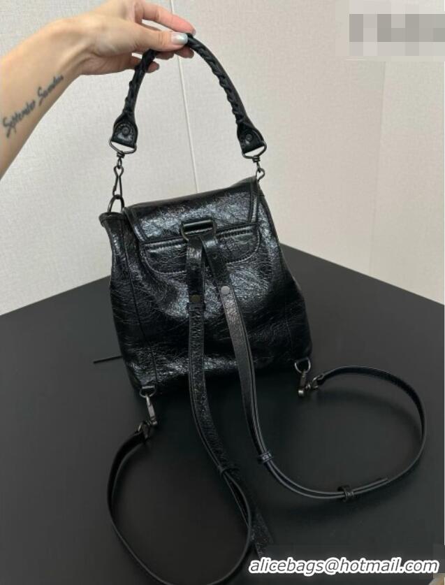 Best Price Balenciaga Mini Le City Backpack in Arena lambskin 90821 Black 2026