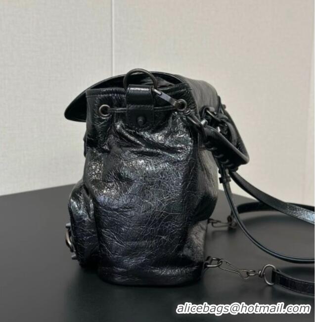 Best Price Balenciaga Mini Le City Backpack in Arena lambskin 90821 Black 2026