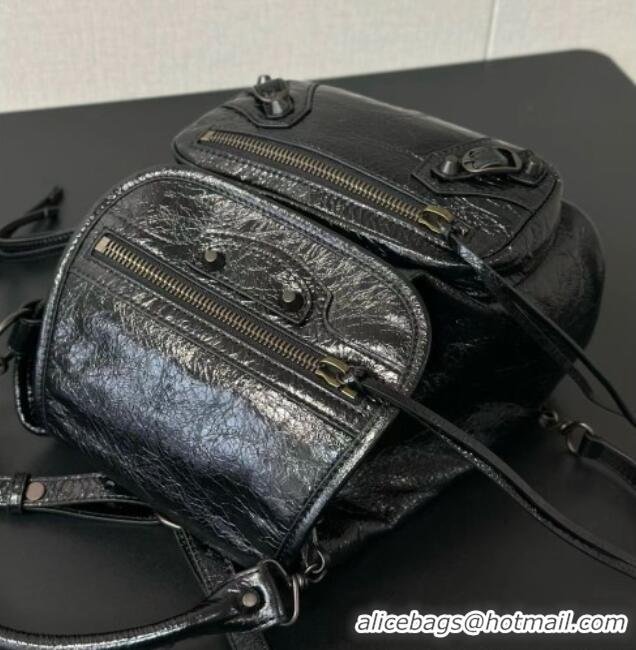 Best Price Balenciaga Mini Le City Backpack in Arena lambskin 90821 Black 2026