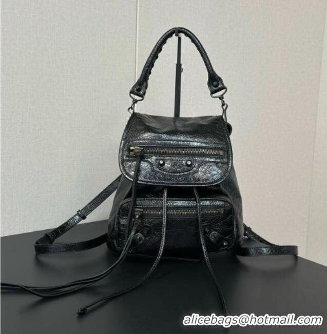Best Price Balenciaga Mini Le City Backpack in Arena lambskin 90821 Black 2026