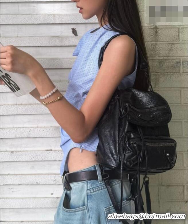Best Price Balenciaga Mini Le City Backpack in Arena lambskin 90821 Black 2026