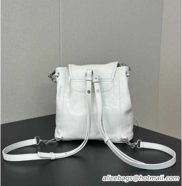 Buy New Cheap Balenciaga Mini Le City Backpack in Arena lambskin 90821 White 2026