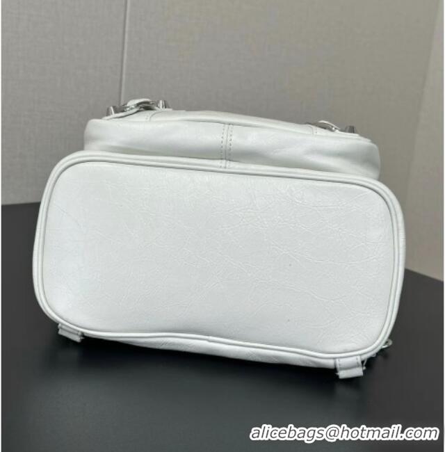 Buy New Cheap Balenciaga Mini Le City Backpack in Arena lambskin 90821 White 2026