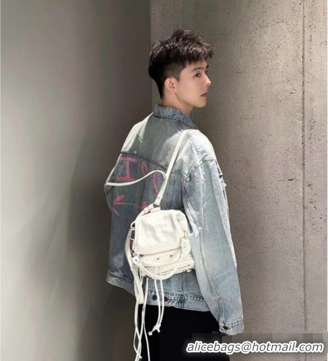 Buy New Cheap Balenciaga Mini Le City Backpack in Arena lambskin 90821 White 2026