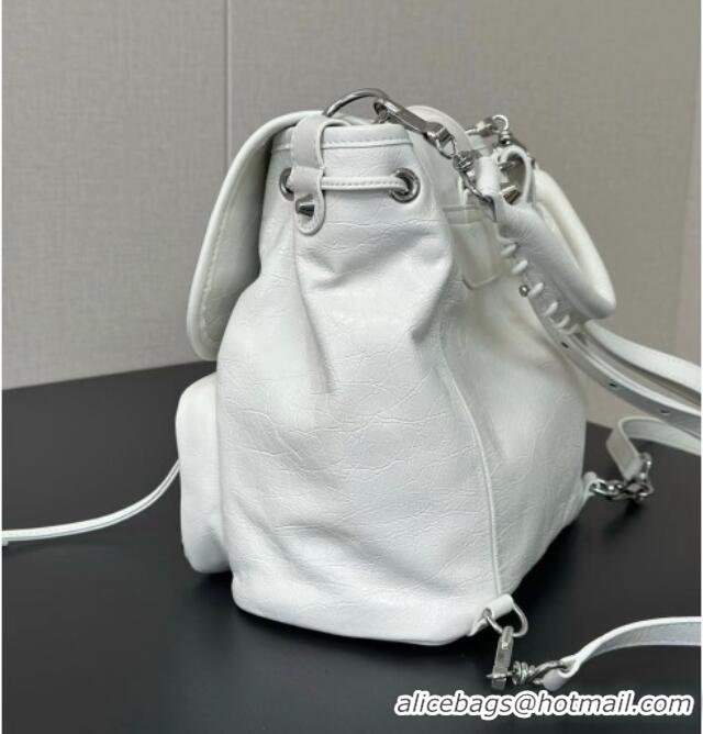 Buy New Cheap Balenciaga Mini Le City Backpack in Arena lambskin 90821 White 2026