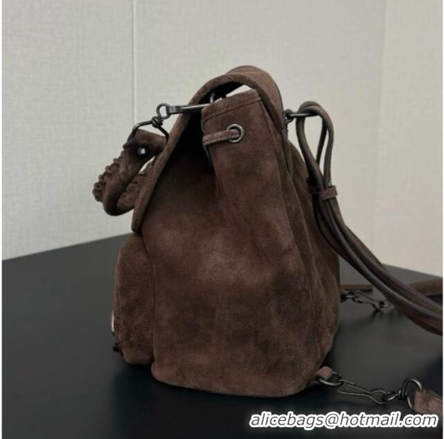 Grade Quality Balenciaga Mini Le City Backpack in Suede 90822 Dark Brown 2026