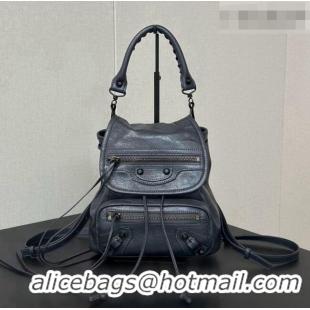 Most Popular Balenciaga Mini Le City Backpack in Arena lambskin 90821 Deep Grey 2026