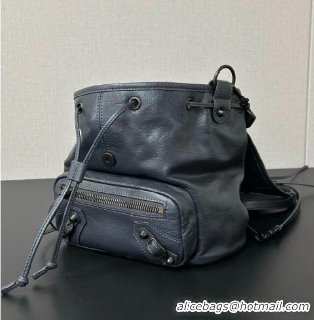 Most Popular Balenciaga Mini Le City Backpack in Arena lambskin 90821 Deep Grey 2026