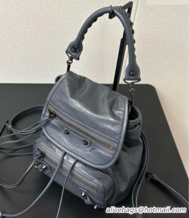 Most Popular Balenciaga Mini Le City Backpack in Arena lambskin 90821 Deep Grey 2026