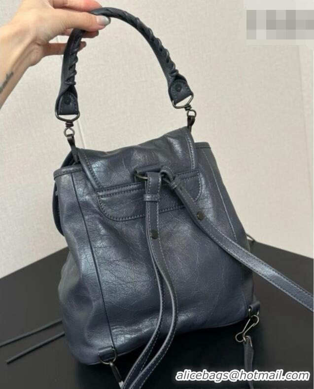Most Popular Balenciaga Mini Le City Backpack in Arena lambskin 90821 Deep Grey 2026