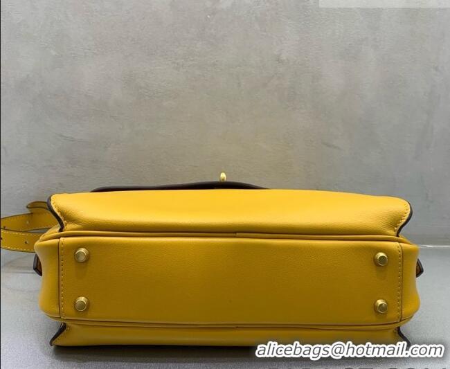 New Cheap Balenciaga Medium Le 7 Shoulder Bag in Smooth Leather 90826 Yellow 2026