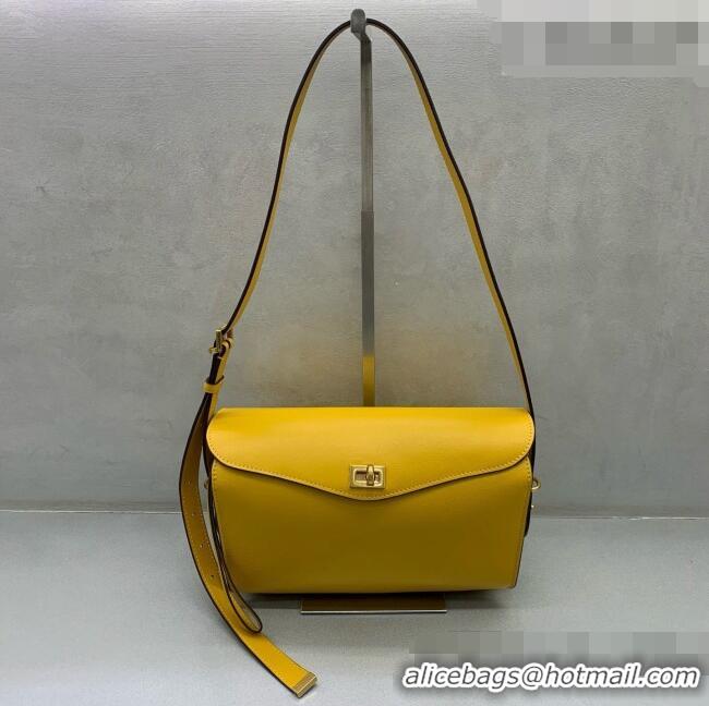 New Cheap Balenciaga Medium Le 7 Shoulder Bag in Smooth Leather 90826 Yellow 2026