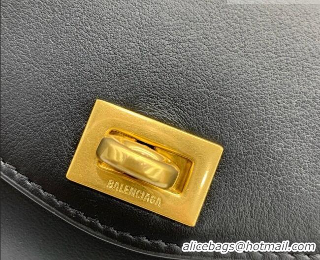 Cheapest Balenciaga Medium Le 7 Shoulder Bag in Smooth Leather 90826 Black 2026