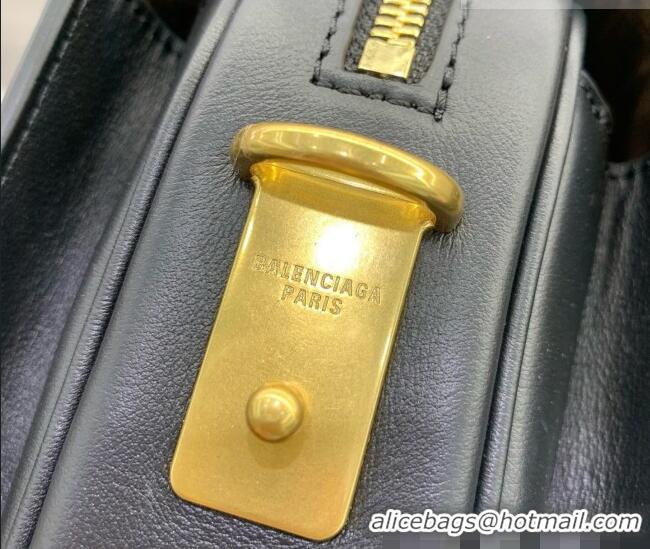 Cheapest Balenciaga Medium Le 7 Shoulder Bag in Smooth Leather 90826 Black 2026