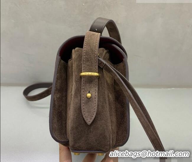 Unique Grade Balenciaga Medium Le 7 Shoulder Bag in Suede Leather 90827 Dark Brown 2026