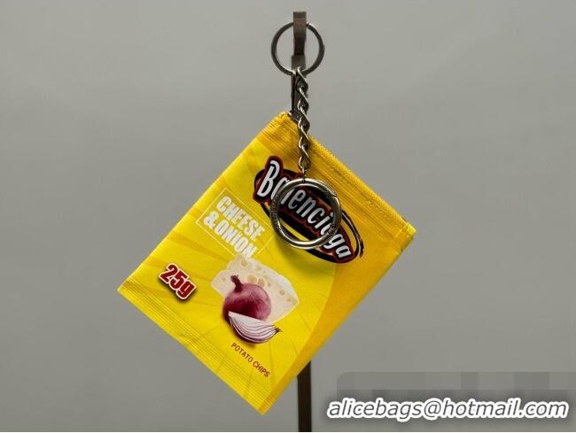 Best Quality Balenciaga Smokey BBQ Charm/Keychain Chips in glossy calfskin 90830 Yellow 2026