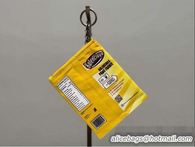 Best Quality Balenciaga Smokey BBQ Charm/Keychain Chips in glossy calfskin 90830 Yellow 2026