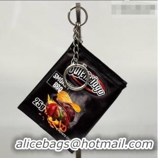 Top Design Balenciaga Smokey BBQ Charm/Keychain Chips in glossy calfskin 90830 Black 2026