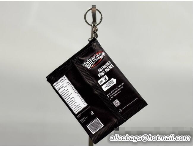Top Design Balenciaga Smokey BBQ Charm/Keychain Chips in glossy calfskin 90830 Black 2026