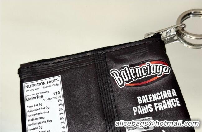 Top Design Balenciaga Smokey BBQ Charm/Keychain Chips in glossy calfskin 90830 Black 2026