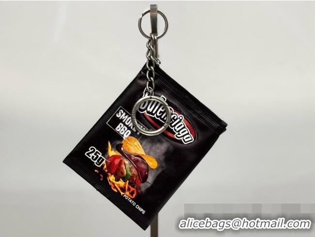 Top Design Balenciaga Smokey BBQ Charm/Keychain Chips in glossy calfskin 90830 Black 2026