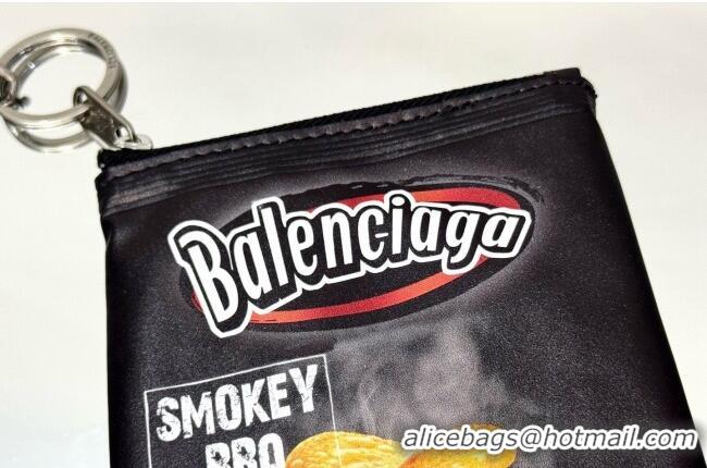 Top Design Balenciaga Smokey BBQ Charm/Keychain Chips in glossy calfskin 90830 Black 2026