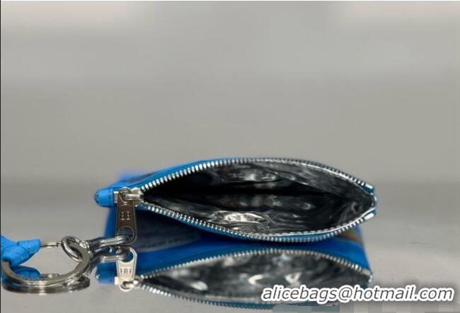 Original Cheap Balenciaga Smokey BBQ Chips Phone Holder Pouch in glossy calfskin 90831 Blue 2026