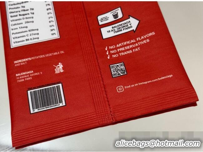 Free Shipping Balenciaga Smokey BBQ Chips Phone Holder Pouch in glossy calfskin 90831 Red 2026