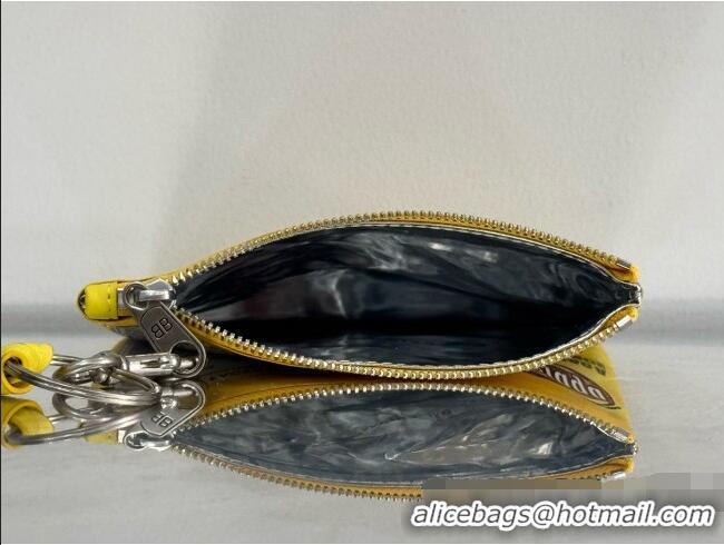 Best Price Balenciaga Smokey BBQ Chips Phone Holder Pouch in glossy calfskin 90831 Yellow 2026