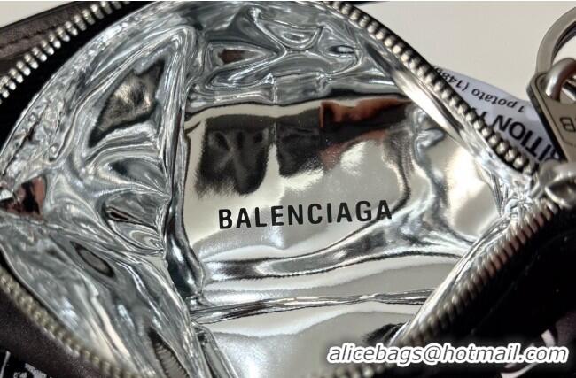Grade Quality Balenciaga Smokey BBQ Chips Phone Holder Pouch in glossy calfskin 90831 Black 2026