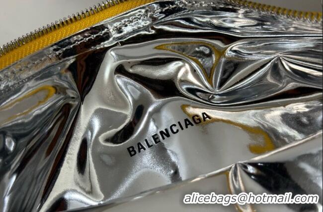 Unique Grade Balenciaga Smokey BBQ Chips Large Pouch in glossy calfskin 0001 Yellow 2026