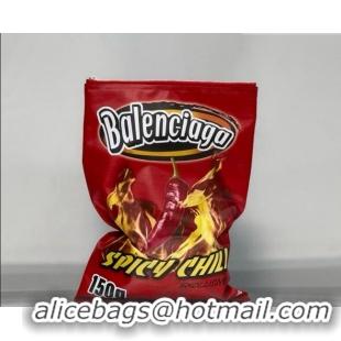Good Looking Balenciaga Smokey BBQ Chips Large Pouch in glossy calfskin 0001 Red 2026