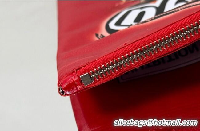 Good Looking Balenciaga Smokey BBQ Chips Large Pouch in glossy calfskin 0001 Red 2026