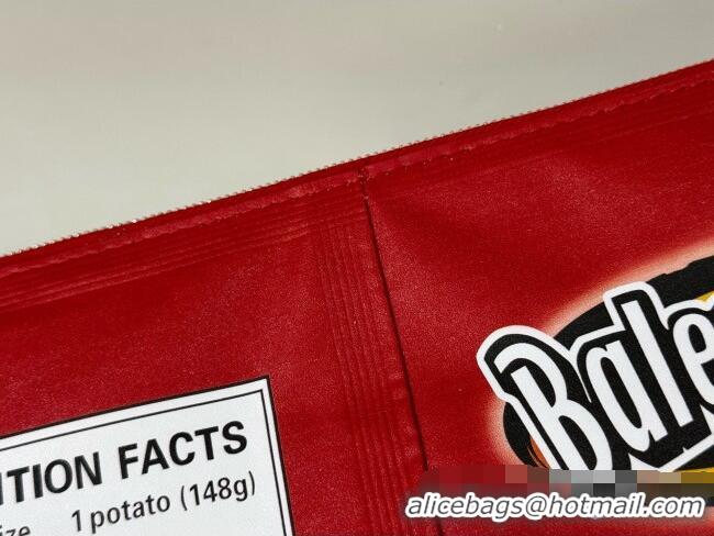Good Looking Balenciaga Smokey BBQ Chips Large Pouch in glossy calfskin 0001 Red 2026