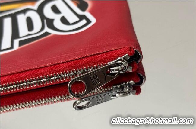Good Looking Balenciaga Smokey BBQ Chips Large Pouch in glossy calfskin 0001 Red 2026