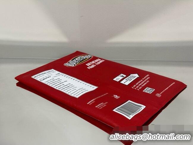 Good Looking Balenciaga Smokey BBQ Chips Large Pouch in glossy calfskin 0001 Red 2026