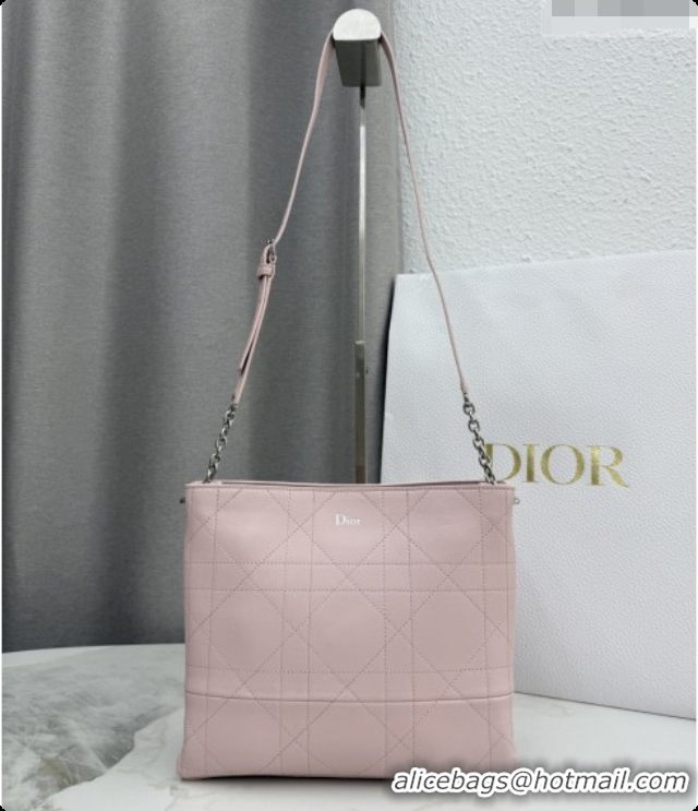 Best Design Dior Trianon Bucket Bag with Chain in Flat Macrocannage Lambskin Leather Pink 2026 M0179