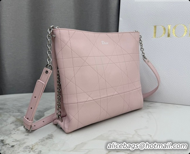 Best Design Dior Trianon Bucket Bag with Chain in Flat Macrocannage Lambskin Leather Pink 2026 M0179