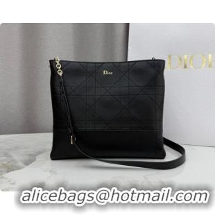 Perfect Dior Trianon Bucket Bag with Chain in Flat Macrocannage Lambskin Leather M0179 Black 2026