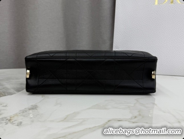 Perfect Dior Trianon Bucket Bag with Chain in Flat Macrocannage Lambskin Leather M0179 Black 2026